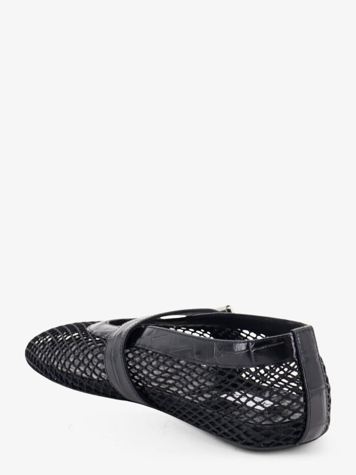 ALAIA Flat Leather Ballerinas With Crocodile Effect