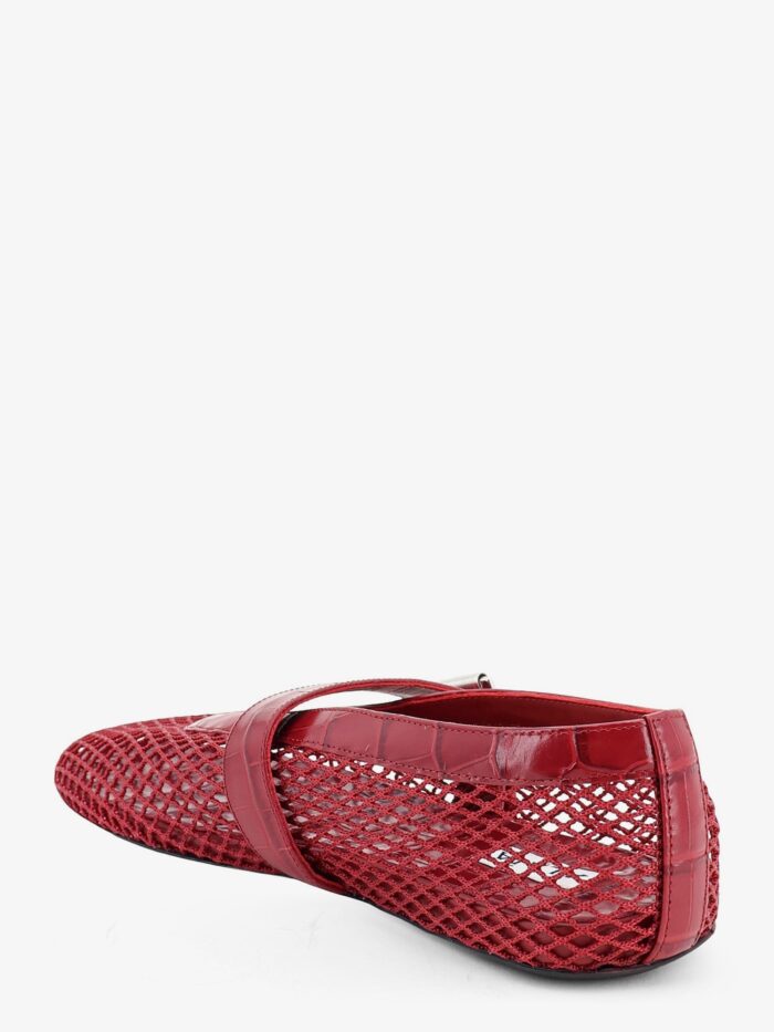 ALAIA Flat Leather Ballerinas With Crocodile Effect