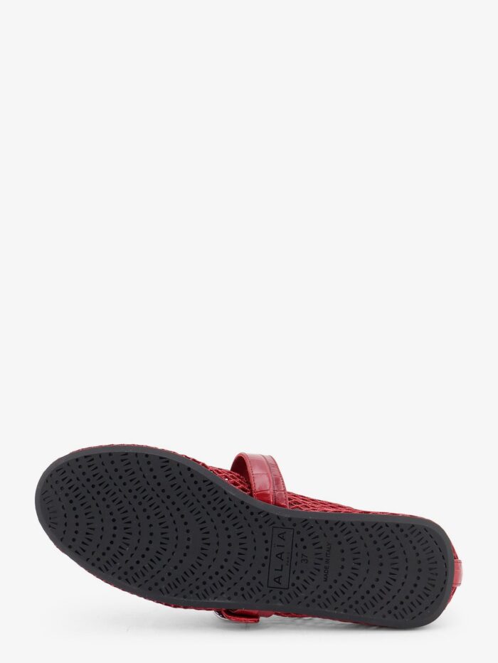 ALAIA Flat Leather Ballerinas With Crocodile Effect