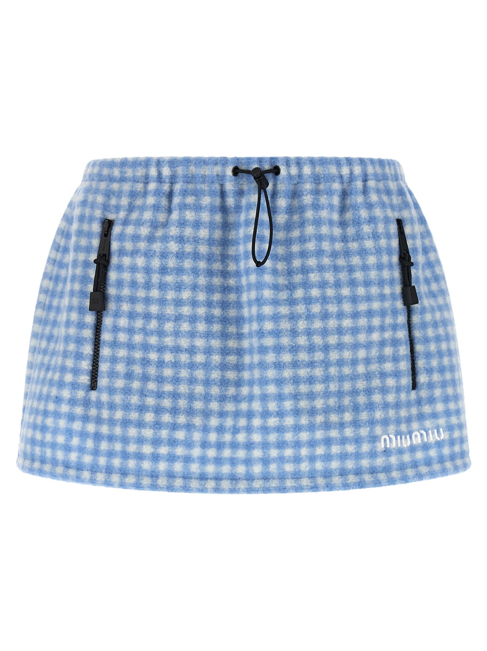 Miu Miu Fleece-effect Vichy Skirt