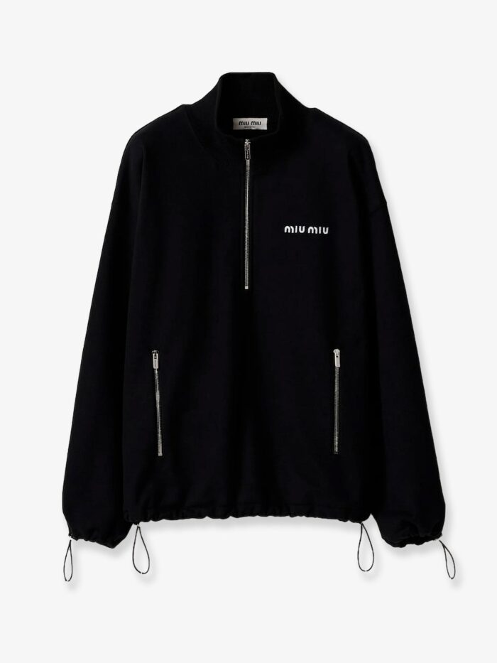 Miu Miu Fleece Sweatshirt With Lettering Logo Embroidery