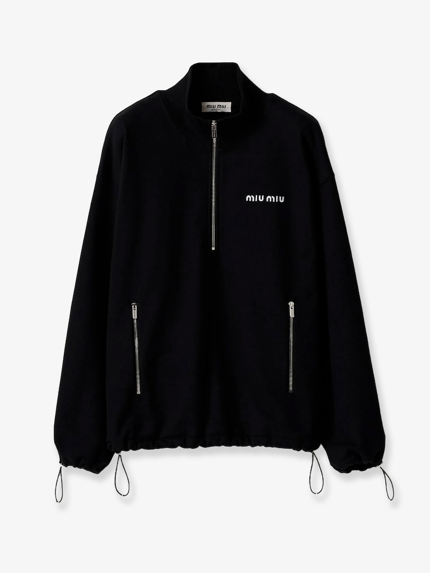 Miu Miu Fleece Sweatshirt With Lettering Logo Embroidery