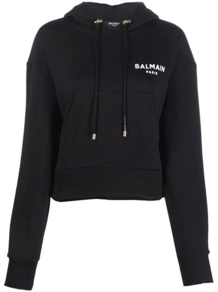 Flocked Balmain Detail Hoodie