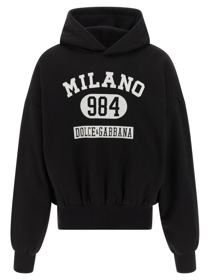 dolce & gabbana flocked print hoodie Dolce & Gabbana Flocked Print Hoodie