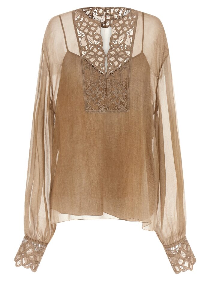 ermanno scervino floral carving blouse ERMANNO SCERVINO Floral Carving Blouse