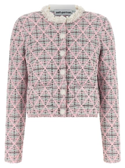 SELF PORTRAIT Floral Collar Cardigan