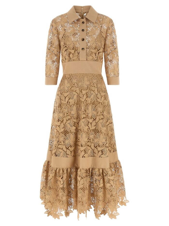 elie saab floral macramé dress ELIE SAAB Floral Macramé Dress