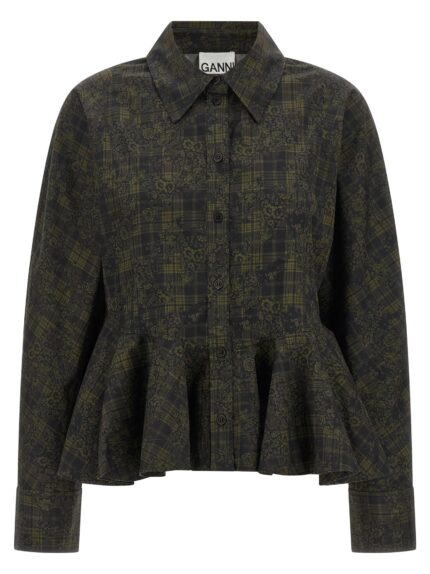GANNI Floral Tartan Shirt