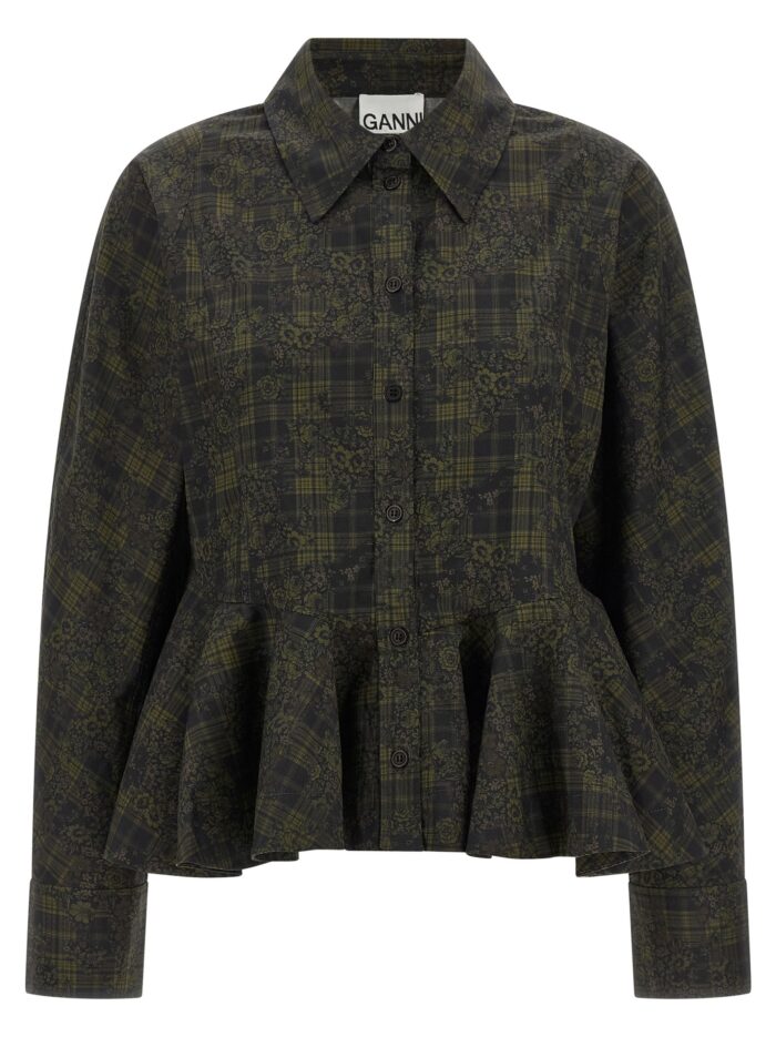 ganni floral tartan shirt GANNI Floral Tartan Shirt