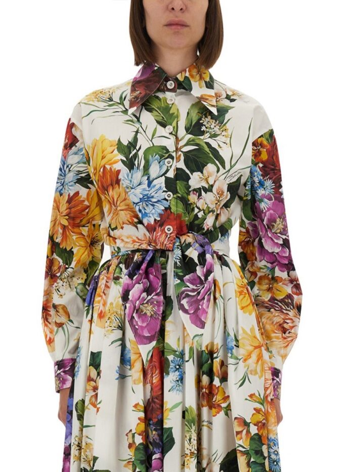dolce & gabbana flower bouquet print poplin shirt Dolce & Gabbana Flower Bouquet Print Poplin Shirt