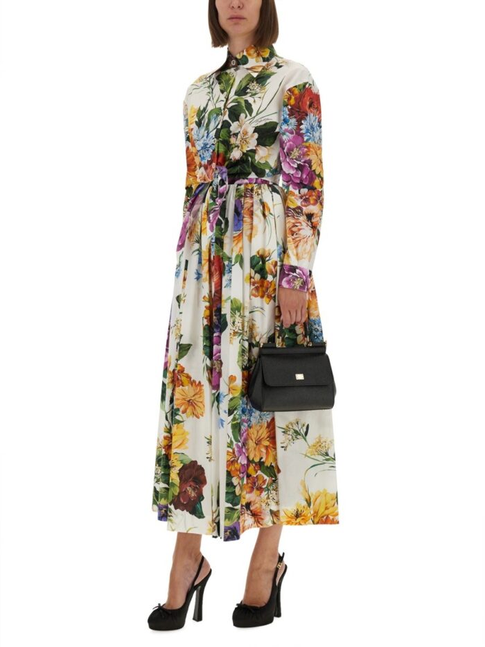 Dolce & Gabbana Flower Bouquet Print Poplin Shirt