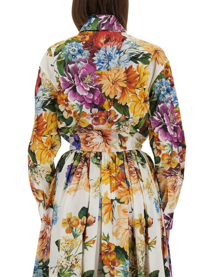 Dolce & Gabbana Flower Bouquet Print Poplin Shirt