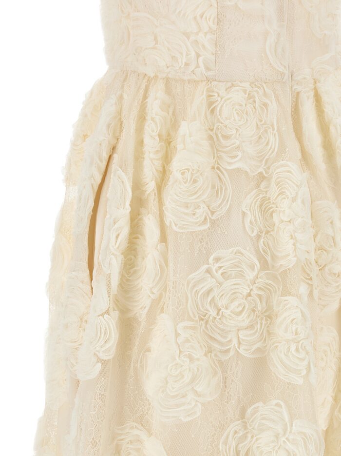 ROTATE BIRGER CHRISTENSEN 'Flower Mesh Midi' Dress
