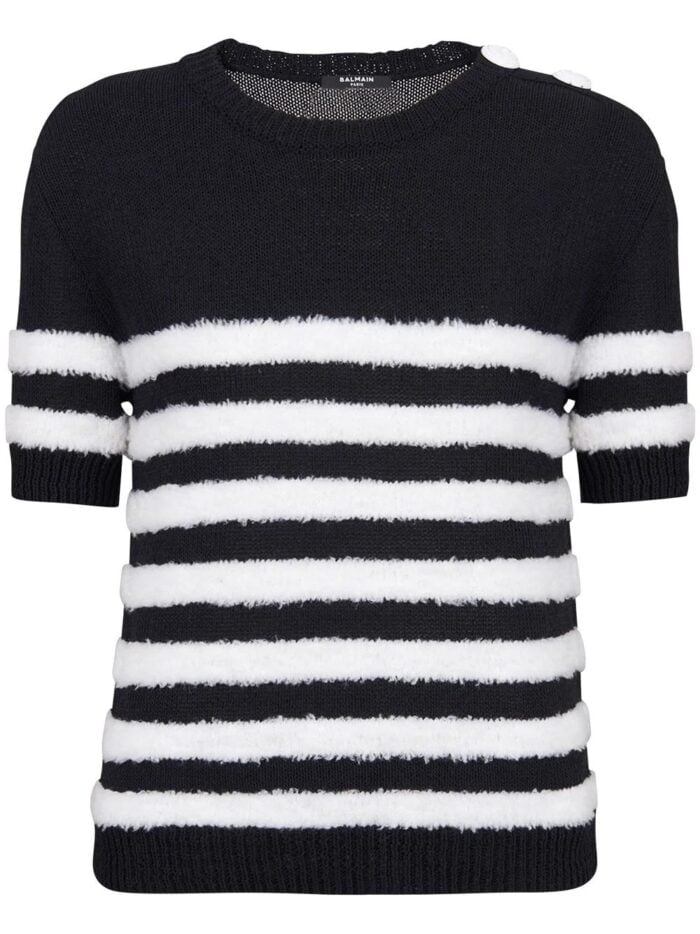 Fluffy Stripes Knit Top