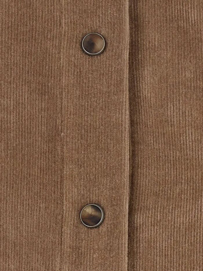 Brunello Cucinelli Fluid Corduroy Shirt With Monili