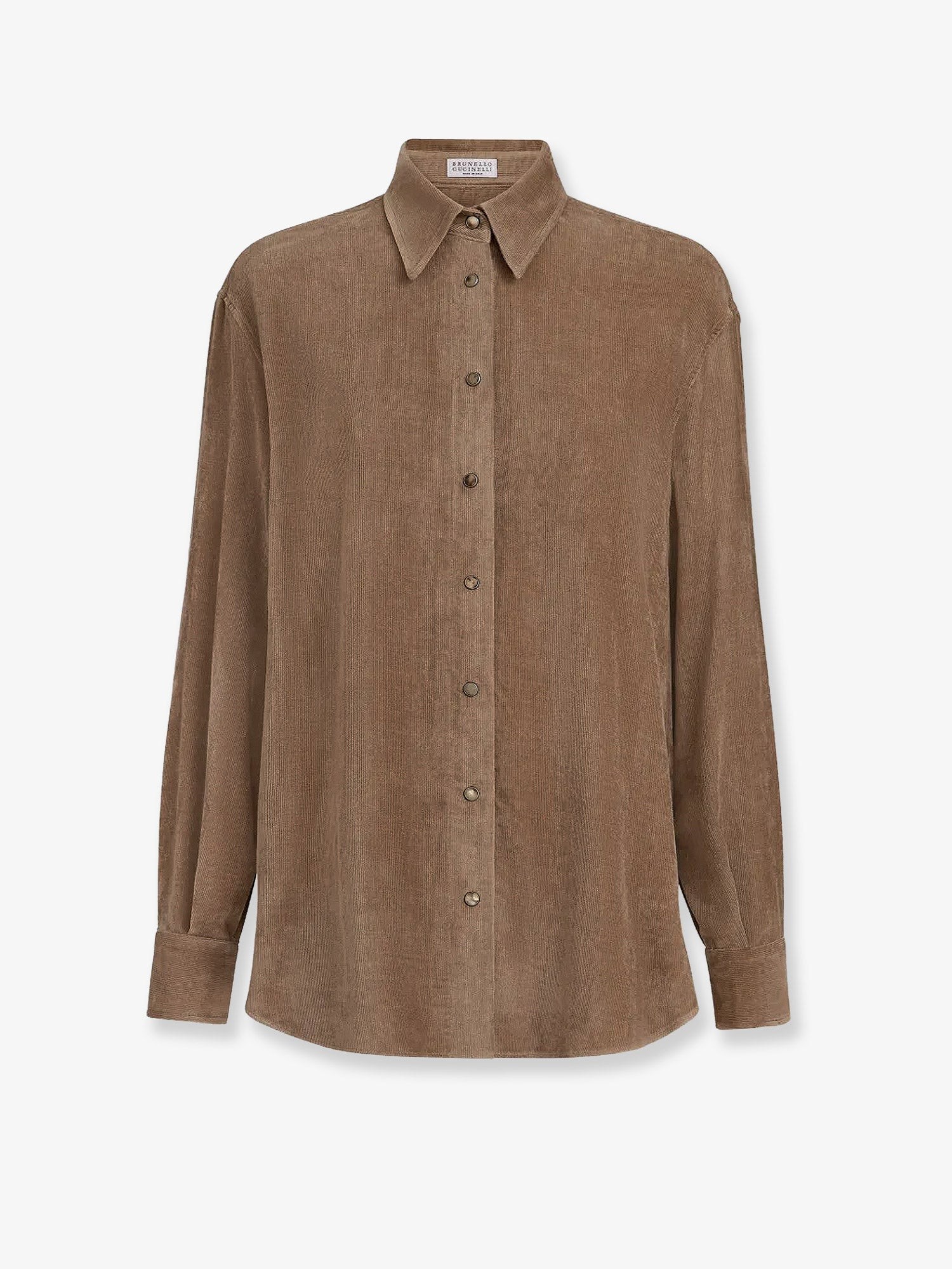 Brunello Cucinelli Fluid Corduroy Shirt With Monili