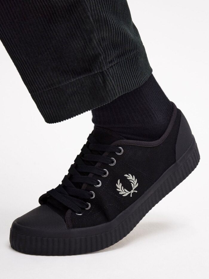 FRED PERRY Canvas Sneakers With Logo Embroidery