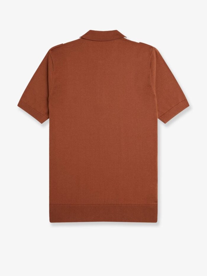 FRED PERRY Cotton Knit Polo Shirt With Striped Motif