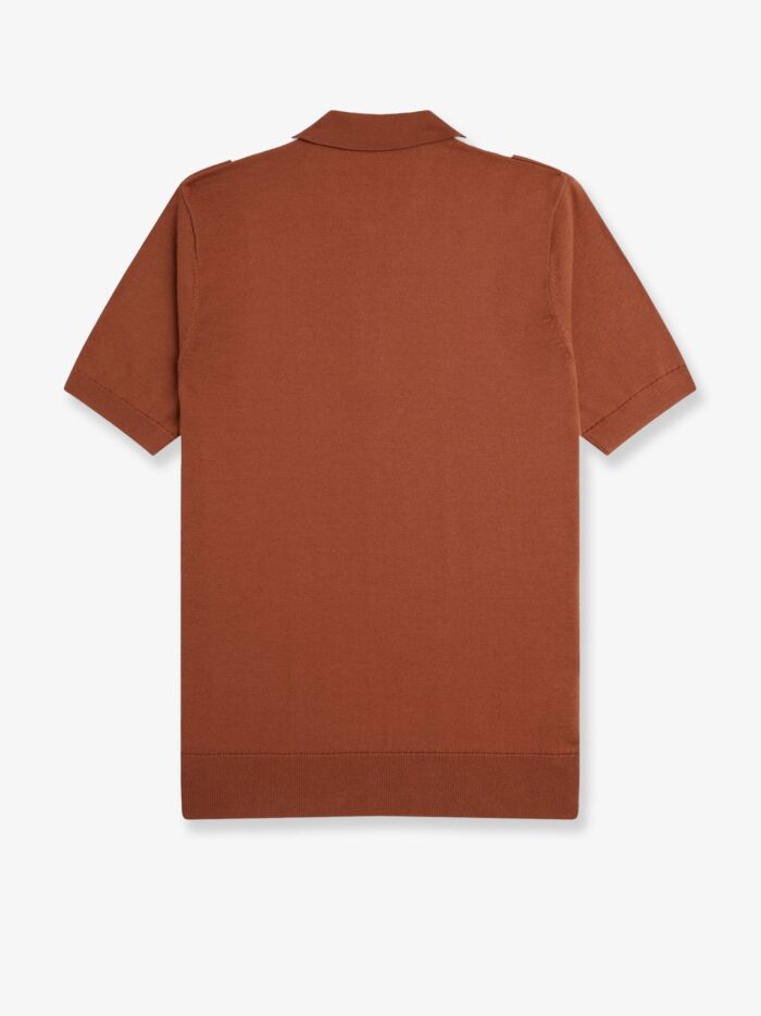 FRED PERRY Cotton Knit Polo Shirt With Striped Motif