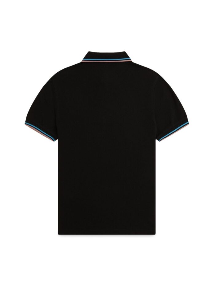 FRED PERRY COTTON PIQUE POLO SHIRT WITH DOUBLE STRIPE