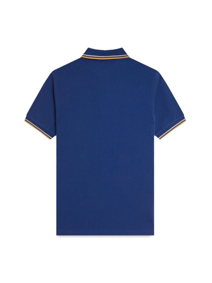 FRED PERRY COTTON PIQUE POLO SHIRT WITH DOUBLE STRIPE