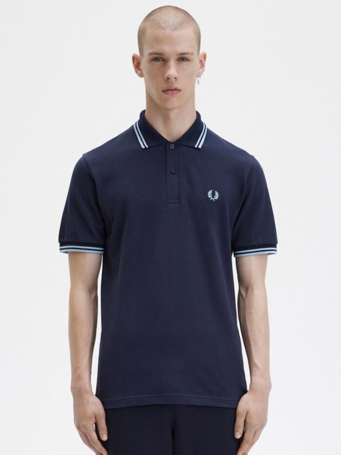 FRED PERRY Cotton Polo Shirt With Contrasting Logo Embroidery