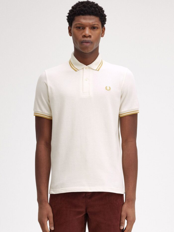FRED PERRY Cotton Polo Shirt With Contrasting Logo Embroidery