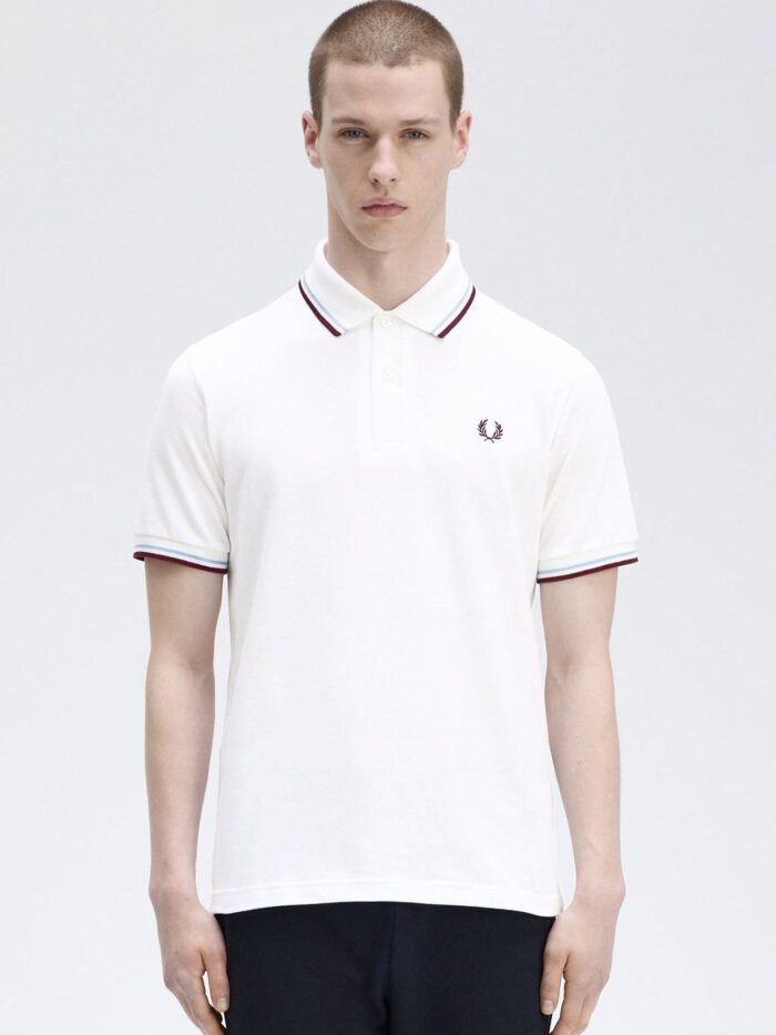 FRED PERRY Cotton Polo Shirt With Contrasting Logo Embroidery