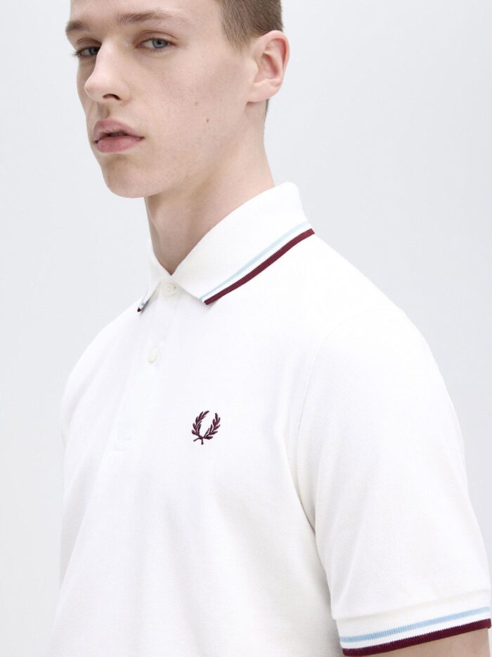 FRED PERRY Cotton Polo Shirt With Contrasting Logo Embroidery