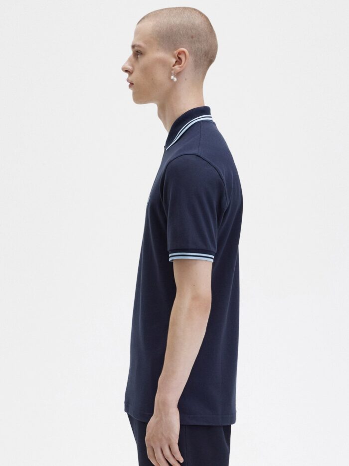 FRED PERRY Cotton Polo Shirt With Contrasting Logo Embroidery