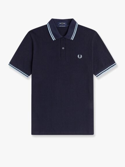 FRED PERRY Cotton Polo Shirt With Contrasting Logo Embroidery