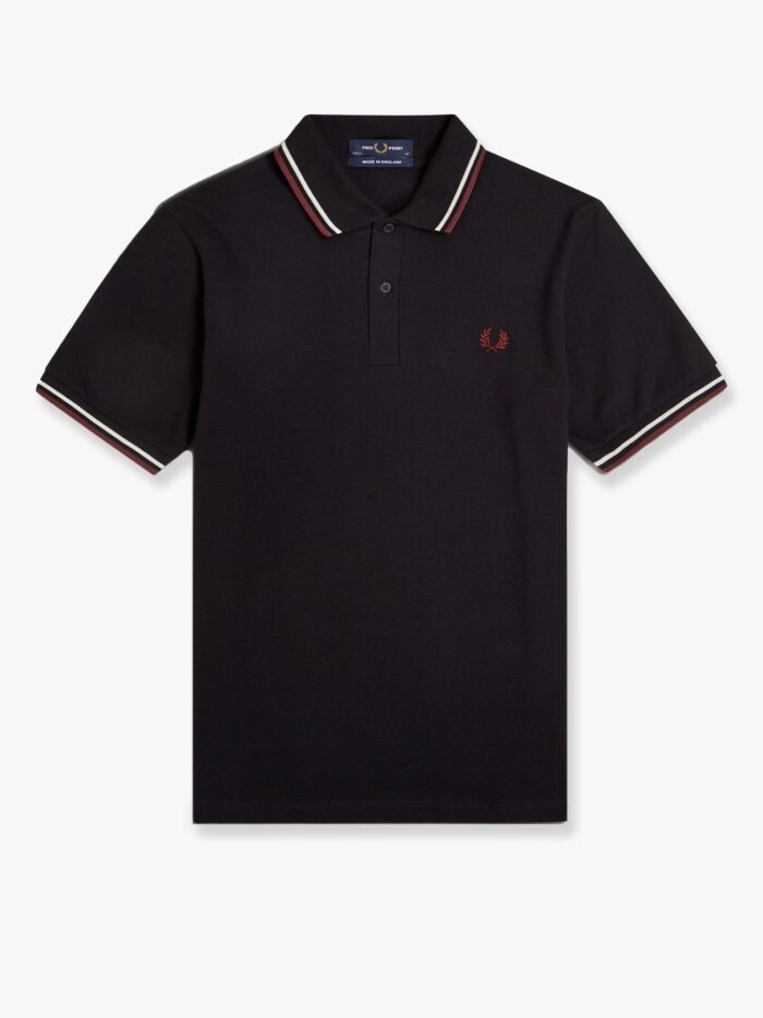 FRED PERRY Cotton Polo Shirt With Contrasting Logo Embroidery