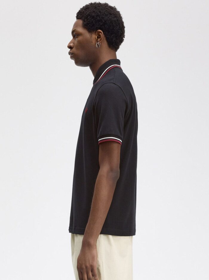 FRED PERRY Cotton Polo Shirt With Contrasting Logo Embroidery