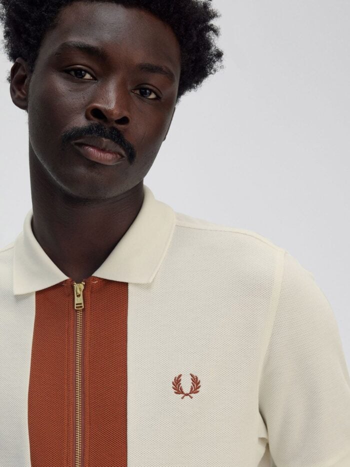 FRED PERRY Cotton Polo Shirt With Zip