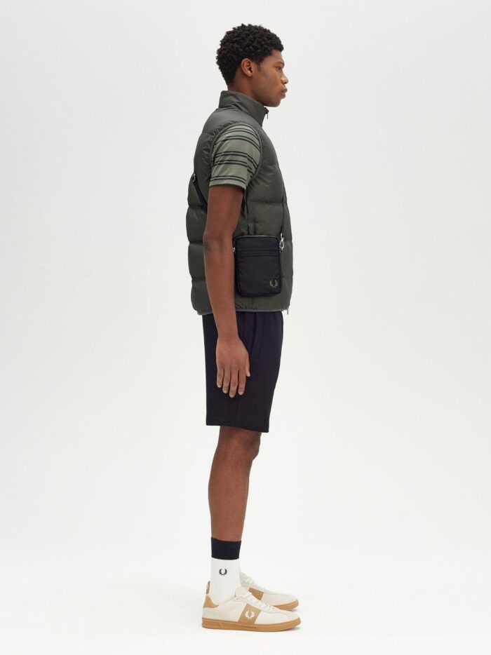 FRED PERRY Nylon Shoulder Bag With Logo Embroidery
