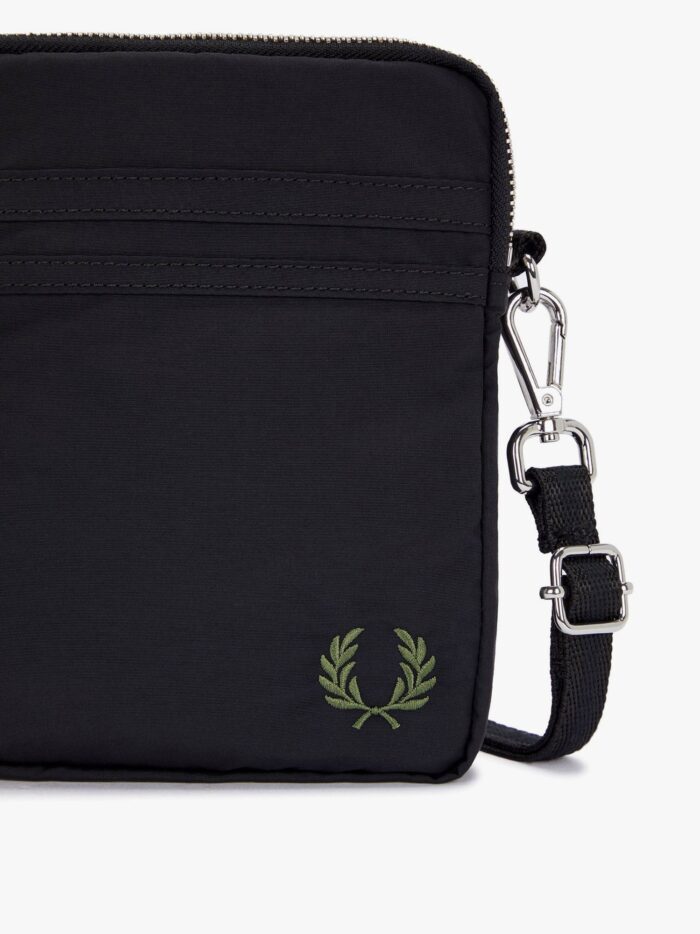 FRED PERRY Nylon Shoulder Bag With Logo Embroidery