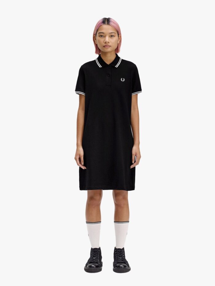 FRED PERRY Stretch Cotton Polo Dress With Contrasting Profiles