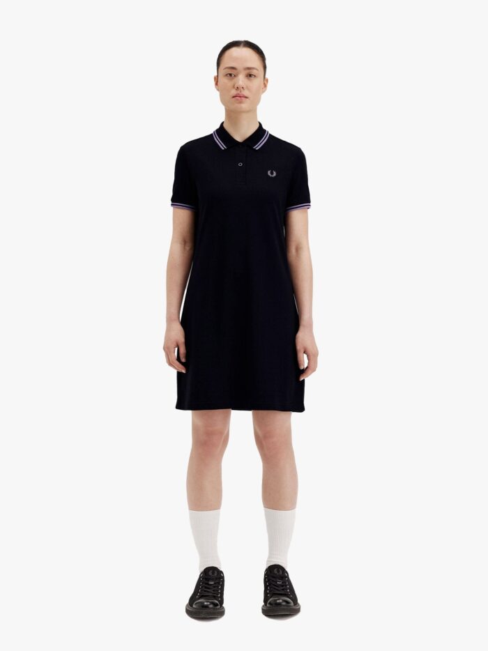 FRED PERRY Stretch Cotton Polo Dress With Contrasting Profiles
