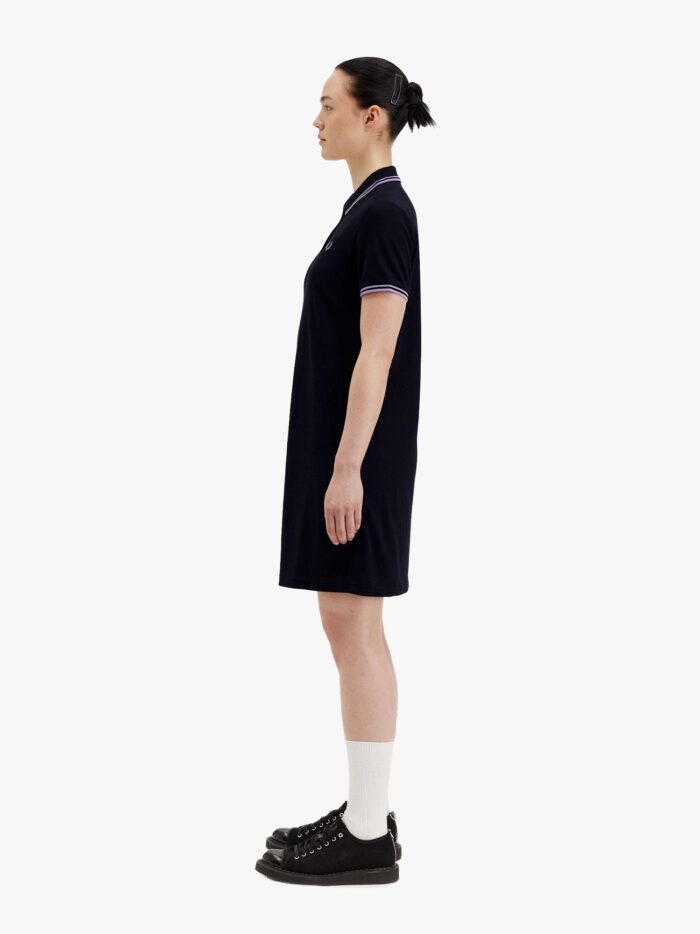 FRED PERRY Stretch Cotton Polo Dress With Contrasting Profiles