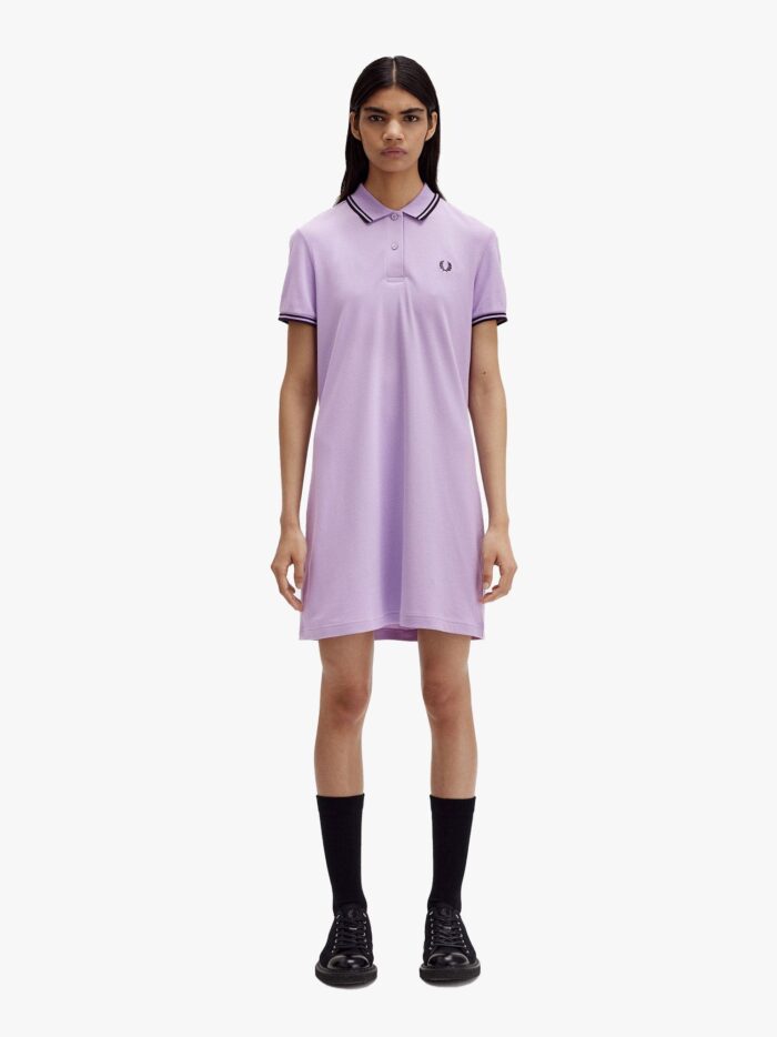 FRED PERRY Stretch Cotton Polo Dress With Contrasting Profiles