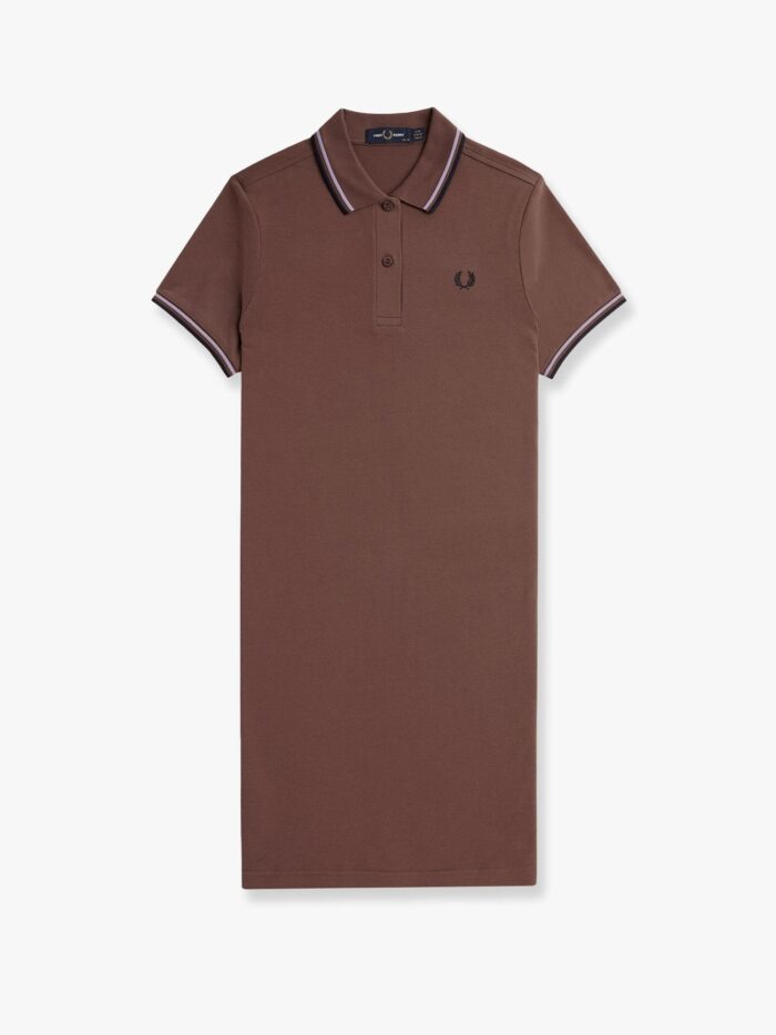 FRED PERRY Stretch Cotton Polo Dress With Contrasting Profiles
