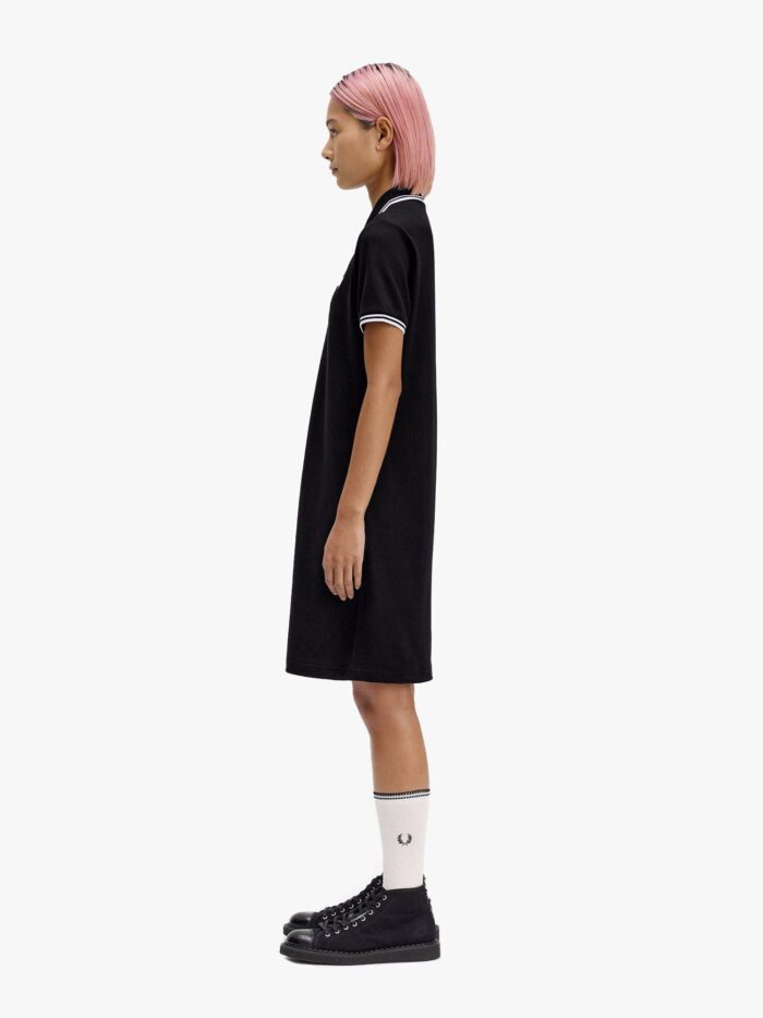 FRED PERRY Stretch Cotton Polo Dress With Contrasting Profiles