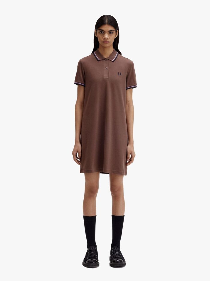 FRED PERRY Stretch Cotton Polo Dress With Contrasting Profiles
