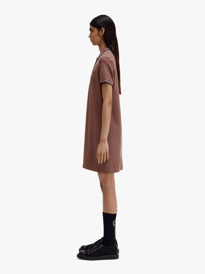 FRED PERRY Stretch Cotton Polo Dress With Contrasting Profiles