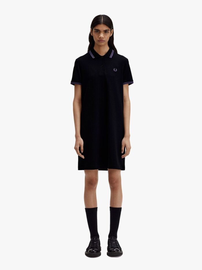 FRED PERRY Stretch Cotton Polo Dress With Contrasting Profiles