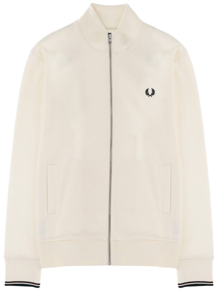 FRED PERRY SWEATSHIRT WITH LOGO AND ZIPPER