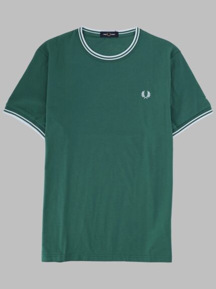 FRED PERRY T-SHIRT CON DOPPIA RIGA