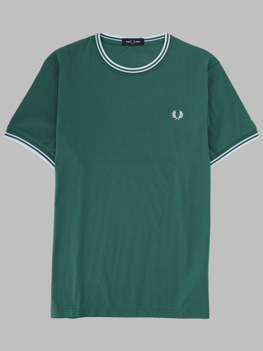 FRED PERRY T-SHIRT CON DOPPIA RIGA