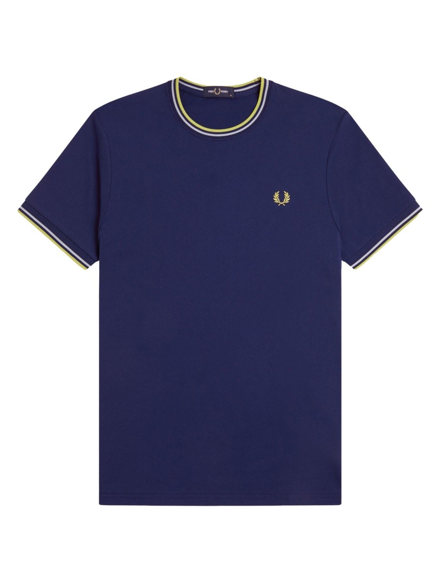 FRED PERRY T-SHIRT CON DOPPIA RIGA