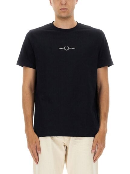 FRED PERRY T-SHIRT WITH EMBROIDERED LOGO